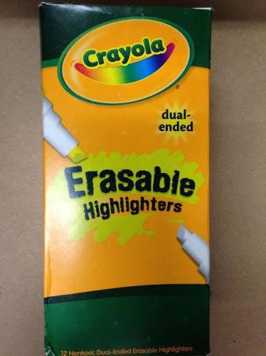 Crayola Dual Ended Erasable Highlighter, Yellow, Pack of 12, (071662061050)