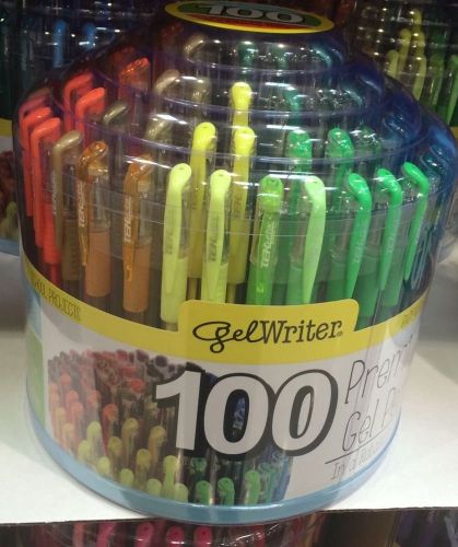NEW Gel writer Gel Pens With Rotating Stand 100 CT Comfort Grips