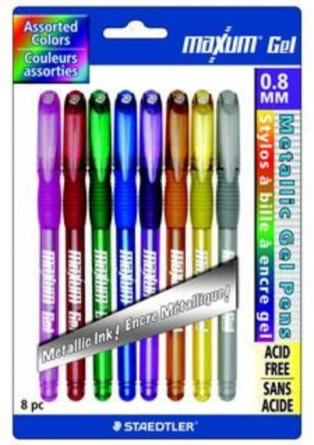 Staedtler Maxum .8mm Gel Pen Assorted Colors 8 Count