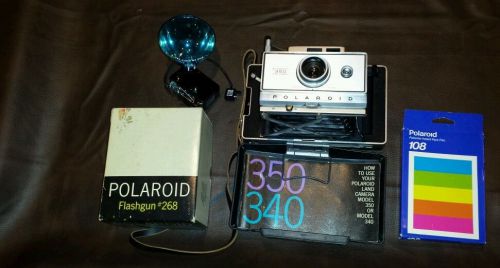 Polaroid 350 with film and bulb holder