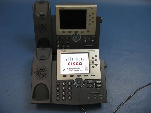Lot of 2 Cisco Systems 7965 IP Color Business Phones with Handsets | CP-7965G