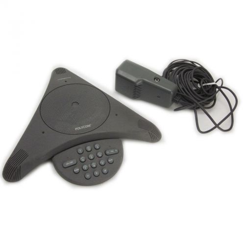Polycom SoundStation 2201-03308-001-F Conference Phone w/ Wall Unit AC Adapter