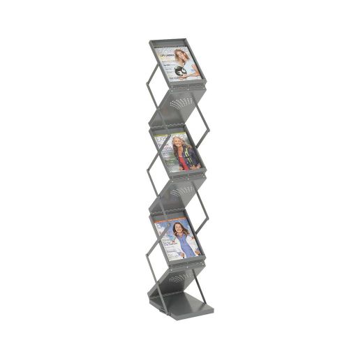 Safco  Ready-Set-Go Double Sided Folding Literature Display, Gray, 4132GR