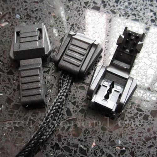 2 PCS zipper pulls black plastic cord lock cord ends zip pull for lanyard strap