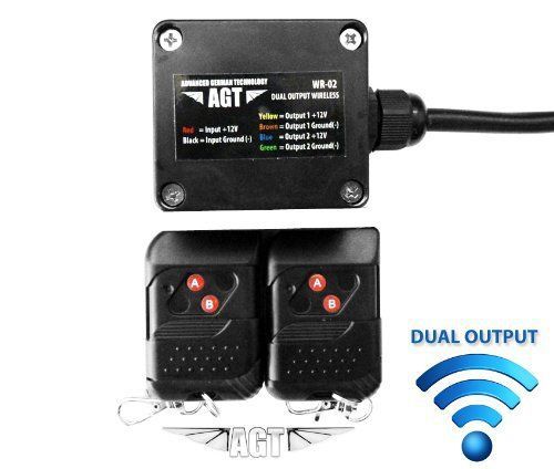 AGT 12V Waterproof Wireless Remote Control DC Universal 2-Channel Output New