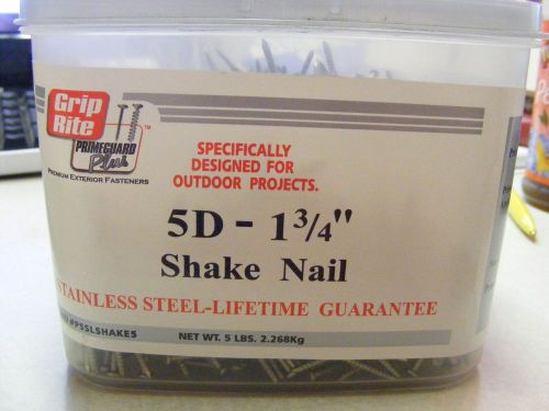 Grip Rite 5D -1&amp;3/4&#034; stainless steel ring shank nails 5 lbs box.