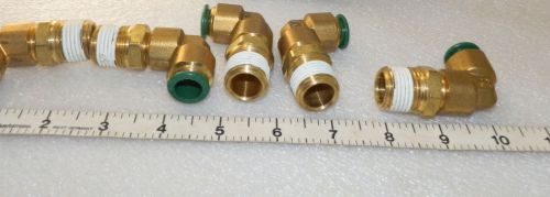 5 ea 1/2&#034; tubing  x 1/2&#034; male brass 90° elbow fittings parker w169pl-8-8 (l11)) for sale