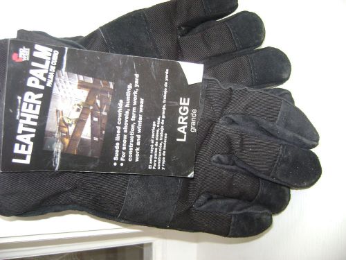 Construction leather Palm gloves Suede Lined Cowhide is  Large 1 pear