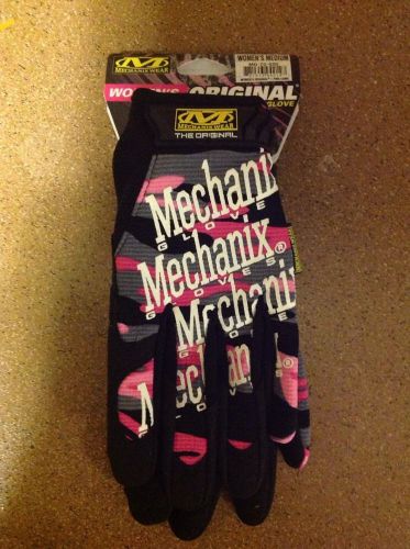 Womens Mechanix Original Work Gloves Black with Pink Camo Medium MG-72-520 NWT!