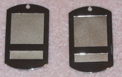 DYE SUBLIMATION BLANKS-TWO (2) LARGE RHODIUM DOG TAGS FOR SUBLIMATION (RECESSES)