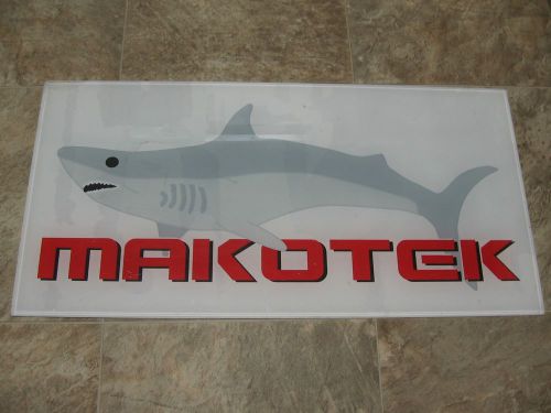 Rare LG 32 x 16 inch MAKOTEK Inc. MAKO SHARK LOGO PLEXI-Glass Sign- Advertising