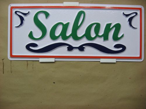 SALON Service Sign 3D Embossed Plastic 7x18, High Visibility Shop Tan Hair Care