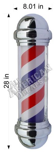 Barber Pole Barber Shop Window Decal In/Outdoor Decal Sign 28in. + 2 Push Pulls