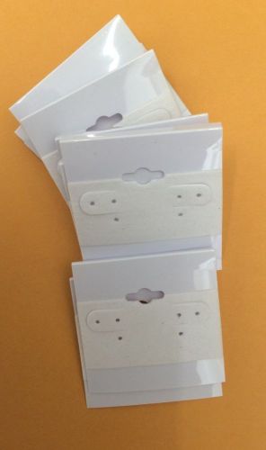 100 WHITE Velvet Jewelry Earring Display Hang Hanging Cards Flocked 2 x 2&#039;&#039;