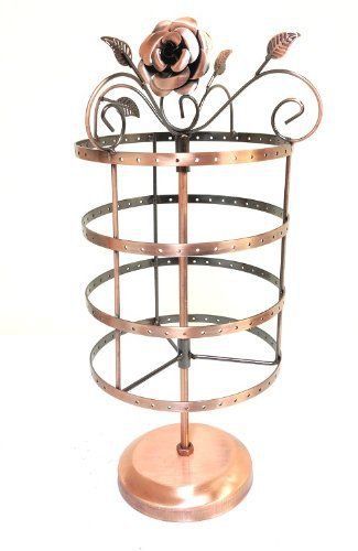 Copper Rose Rotating Earring Stand ~Holder~Organizer Jewelry Display