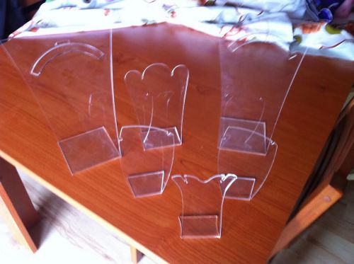Clear acrylic plexiglass necklace jewelry stands (6 items) for sale
