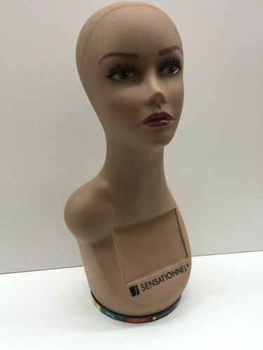Rotating mannequin head display wig holder plastic pvc 18&#034; tall sensational #16 for sale