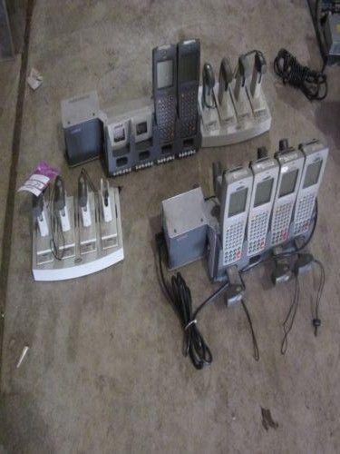 Lot of (7) symbol brand rf guns + (16) batteries; (2) 4&amp; (2) 8 terminal chargers for sale
