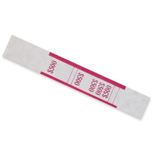 Mmf $500 currency band - self-sealing - kraft - red, white - 1000/box for sale