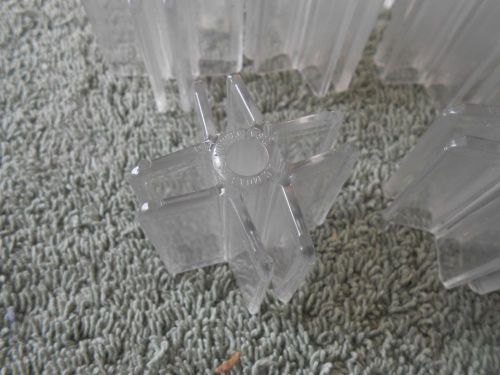 Lot of 16 clear plastic 4-way plexi-glas dividers brackets shelf support project for sale