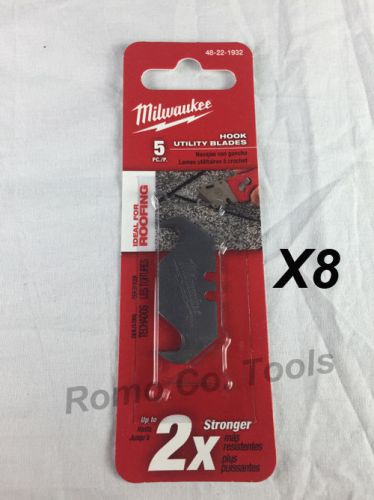 Milwaukee 48-22-1932 5 pc hook utility knife blades- 8 packs -total of 40 blades for sale