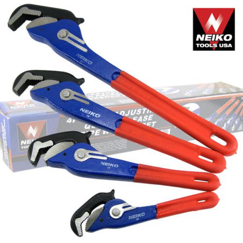4pc Self-Adjusting Quick Release Pipe Wrench Industrial Grade Construction Tools