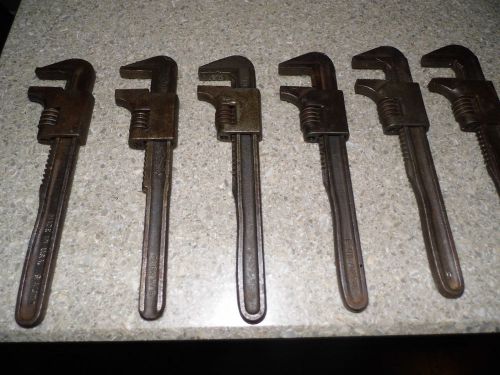 Vintage set of 6 - 9in. Auto Adjustable Wrenches