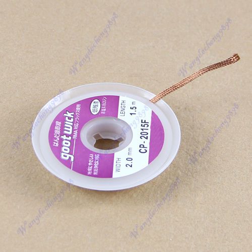 Hot Sale 1.5m 2mm Desoldering Braid Solder Wick Remover Wick Goot Cable Wire