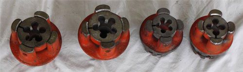 Vintage lot of 4 ridgid 00-rb pipe/ bolt threader die and head for sale