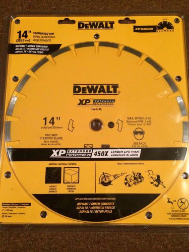 Dewalt dw4746 14&#034; segmented diamond blade for green concrete and asphalt for sale