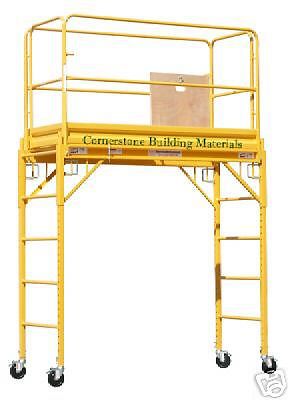 Mfs scaffold rolling tower 29&#034; x 6&#039; deck 6&#039; high with hatch deck and guard rail for sale