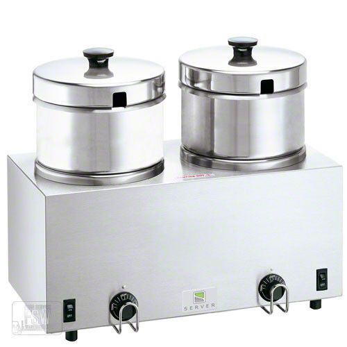 4-quart twin food and soup server - warmer - heater for sale