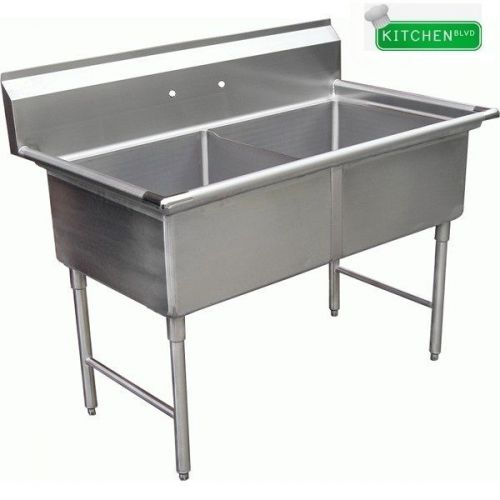 2 Compartment  Sink 24&#034; x 24&#034; No Drainboard, Stainless Steel NSF
