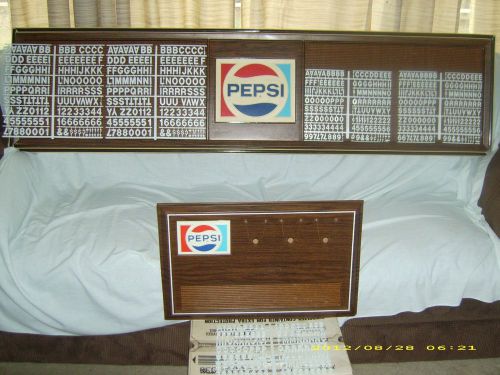 Classic 6ft Pepsi menu board w/letters &amp; numbers sets also cup display sign!