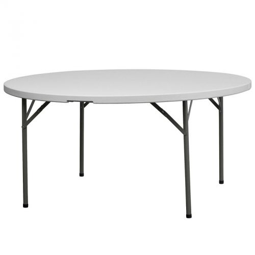 Lot of 6 5ft Round Banquet Catering Folding Tables