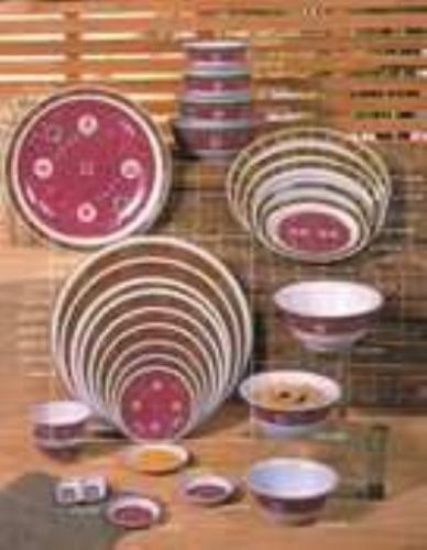 NEW Thunder Group Peacock Collection 12-Pack Plate  6-Inch  Melamine  Red