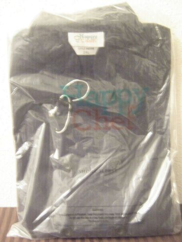 Chef Coat, Short Sleeve, Black, Happy Chef, Double Breasted, Sz. 2XL, NEW!