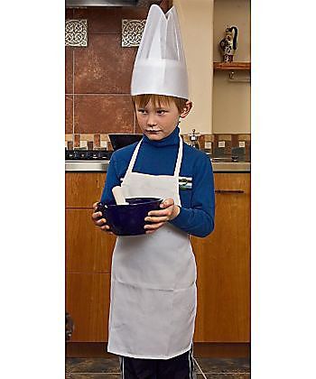 CHILDS White Role Play Dressup Costume CHEF Cooking Apron &amp; Hat Set KIDS
