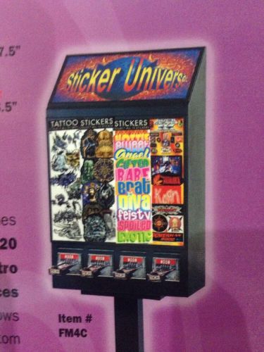 New 4 Column Brand Sticker Tattoo Bulk Vending Machine A&amp;A Advanced Beaver