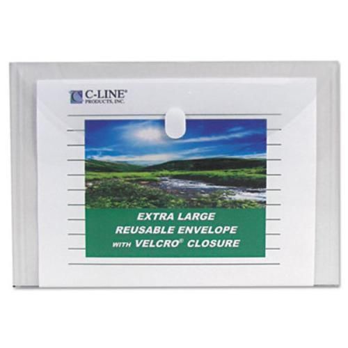 C-Line Products 35107 Poly Envelope, Velcro Closure, 9 1/4 X 12 4/5, Clear