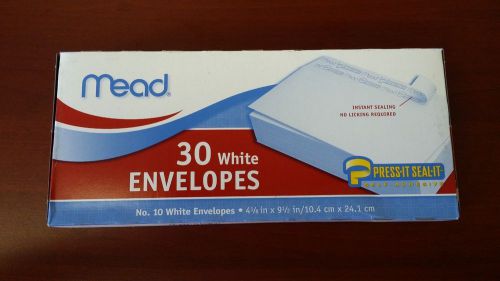 Lot Of 12 Mead 75448 White Press-It-Seal-It Envelopes 4 1/8&#034; x 9 1/2&#034; 360 Total