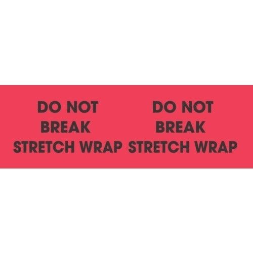 3&#034; x 10&#034; - &#034;Do Not Break Stretch Wrap&#034; Red Shipping Labels - 500 / Roll