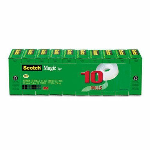 Scotch Magic Tape Value Pack, 3/4&#034; x 1000&#034;, 1&#034; Core, 10/Pack (MMM810P10K)