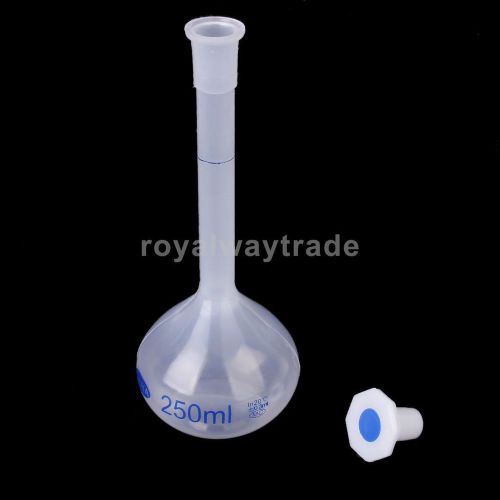 250ml Plastic Volumetric Flask with Cap for Laboratory Test -H 21.5 cm