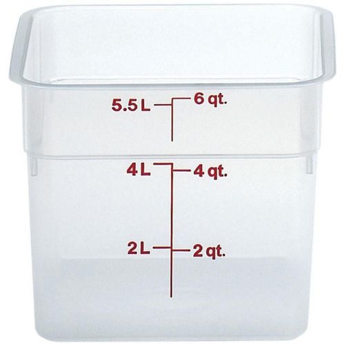 Cambro 6sfspp 6 qt. translucent square polycarbonate food storage with lids for sale