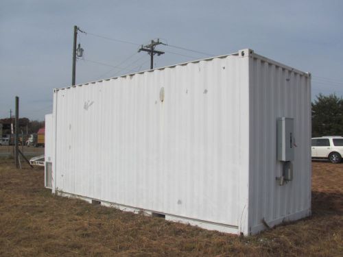 Metal Communications Shelter Office Storage Container 8&#039; x 20&#039; Lights A/C Heat