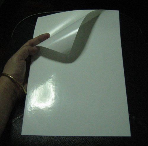20 SHEETS NEW BLANK A4 WHITE GLOSSY PAPER STICKERS SELF ADHESIVE
