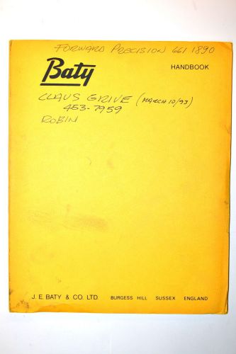 J.E. BATY MODEL R20C OPTICAL PROJECTOR OPERATORS HANDBOOK + CIRCUIT DIAGR #RR700