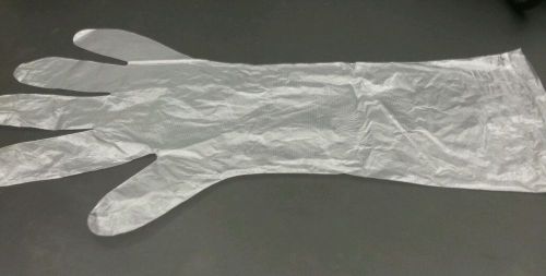 Almost Elbow Length Food Service Poly Gloves Qty 100 Elara 1.25 mil thk 18&#034; long