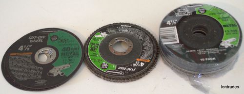 10pc 4-1/2&#034; Grinding Wheels Assorted with Cut-Off, Flap Disc  Metal Grinder 4757